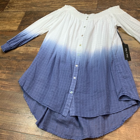 Doe & Rae tie dye off the shoulder top Size Small - Picture 3 of 9